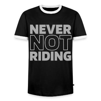 VTT VTT VTT - T-shirt contrasté Homme - noir/blanc - Devant - AI Model Female 172 light (172cm) & AI Model Male 178 light (178cm)