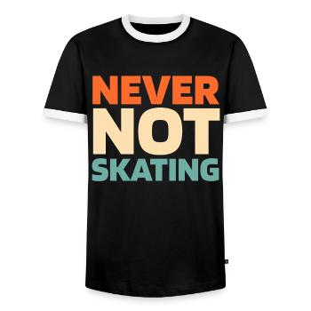 Hockey sur glace - T-shirt contrasté Homme - noir/blanc - Devant - AI Model Female 172 light (172cm) & AI Model Male 178 light (178cm)