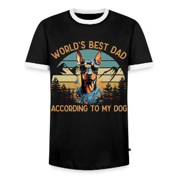 Welt Bester Hundepapa Dobermann Hundeliebhaber - Männer Kontrast-T-Shirt - Schwarz/Weiß - Vorne - AI Model Female 172 light (172cm) & AI Model Male 178 light (178cm)