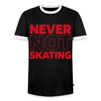 Hockey sur glace - T-shirt contrasté Homme - noir/blanc - Devant - AI Model Female 172 light (172cm) & AI Model Male 178 light (178cm)