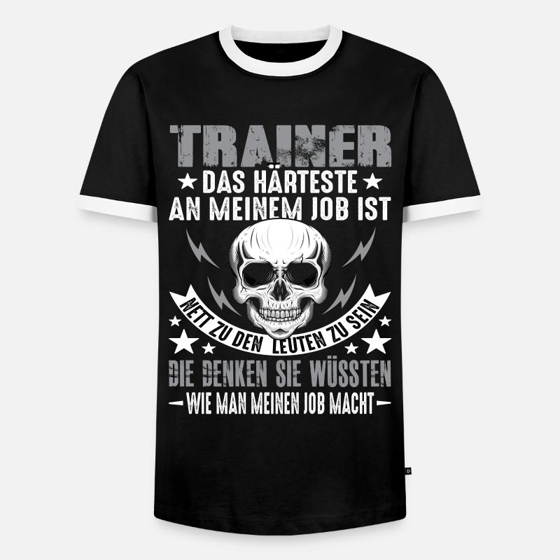 Trainer - Männer Kontrast-T-Shirt - Schwarz/Weiß