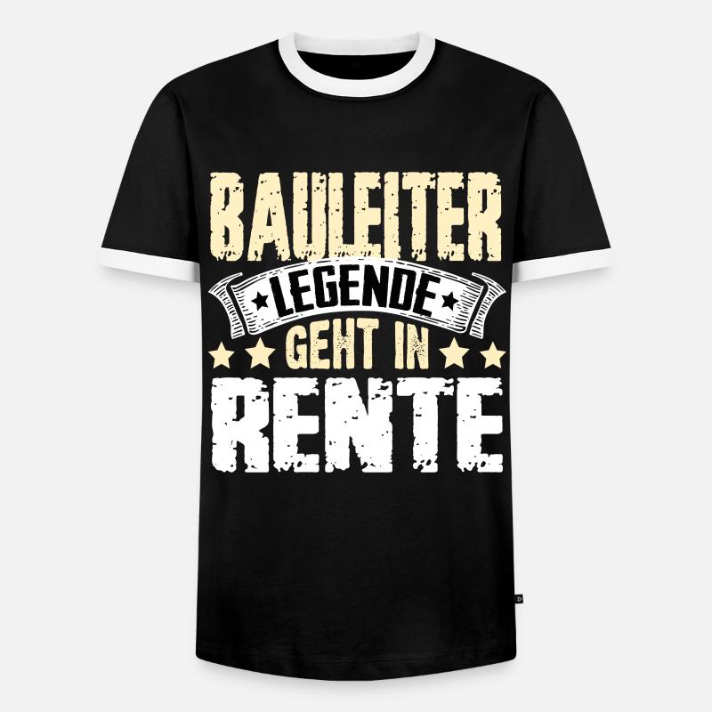 Construction manager legend retires - Men's Ringer Shirt - black/white
