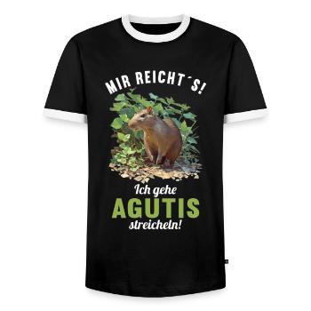 Agouti Agutis Aguti - Männer Kontrast-T-Shirt - Schwarz/Weiß - Vorne - AI Model Female 172 light (172cm) & AI Model Male 178 light (178cm)