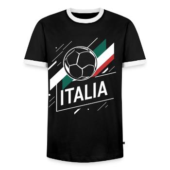 Italy Shirt 2024 Italy Italia Rome Turin Milan - Men's Ringer Shirt - black/white - Front - AI Model Female 172 light (172cm) & AI Model Male 178 light (178cm)