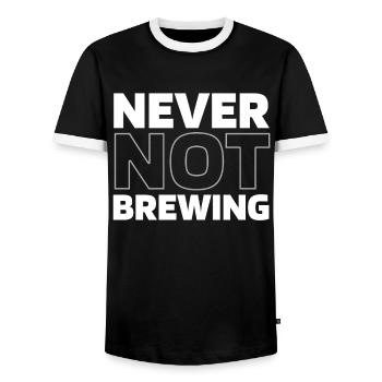 Hobby Brewer Beer Craft Beer - Men's Ringer Shirt - black/white - Front - AI Model Female 172 light (172cm) & AI Model Male 178 light (178cm)