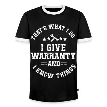 Car mechanic mechatronics technician screwdriver sayings - Men's Ringer Shirt - black/white - Front - AI Model Female 172 light (172cm) & AI Model Male 178 light (178cm)