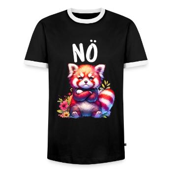 Red Panda Funny Saying Nope Fire Fox - Men's Ringer Shirt - black/white - Front - AI Model Female 172 light (172cm) & AI Model Male 178 light (178cm)