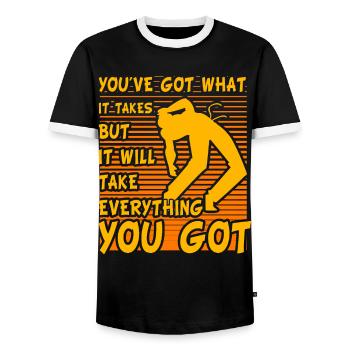 Vous avez ce qu’il faut, mais il faut tout - T-shirt contrasté Homme - noir/blanc - Devant - AI Model Female 172 light (172cm) & AI Model Male 178 light (178cm)