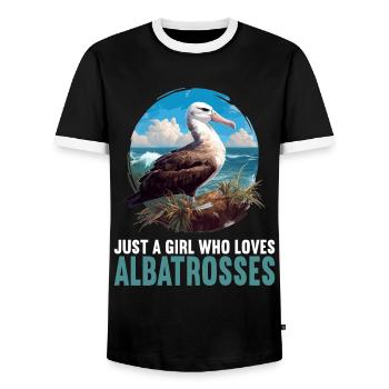 Albatross Albatrosse Albatros - Men's Ringer Shirt - black/white - Front - AI Model Female 172 light (172cm) & AI Model Male 178 light (178cm)