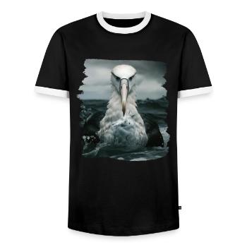 Albatross Albatrosse Albatros - Men's Ringer Shirt - black/white - Front - AI Model Female 172 light (172cm) & AI Model Male 178 light (178cm)