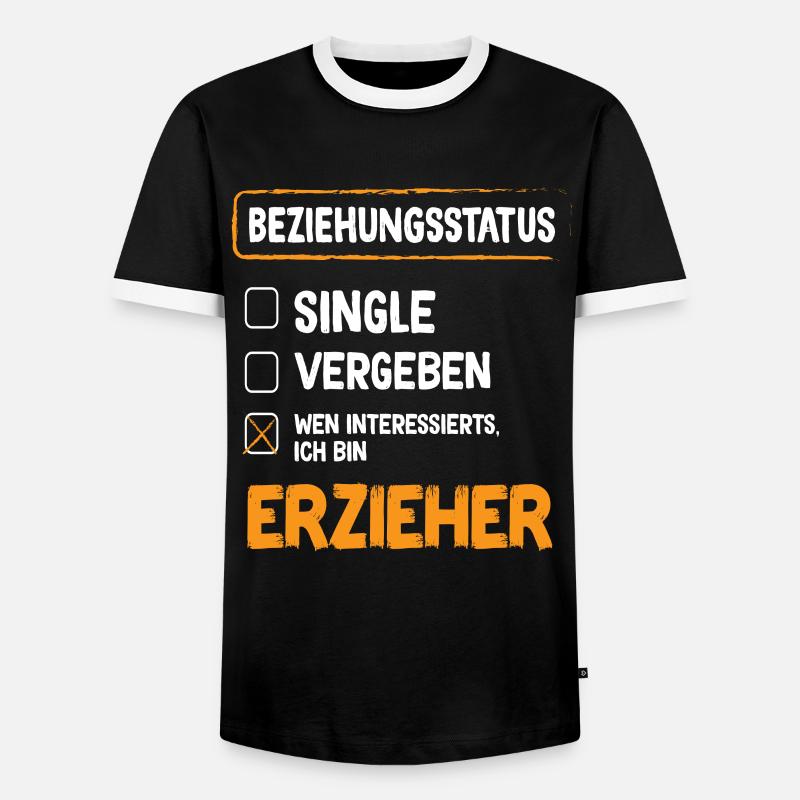 Educator Relationship Status - Men's Ringer Shirt - black/white
