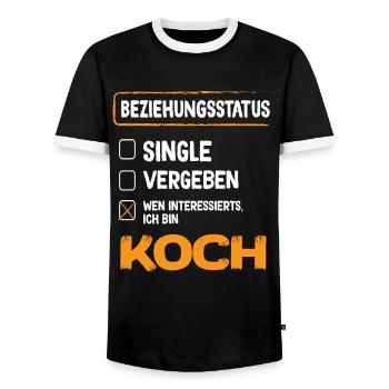 Koch relationship status - Men's Ringer Shirt - black/white - Front - AI Model Female 172 light (172cm) & AI Model Male 178 light (178cm)