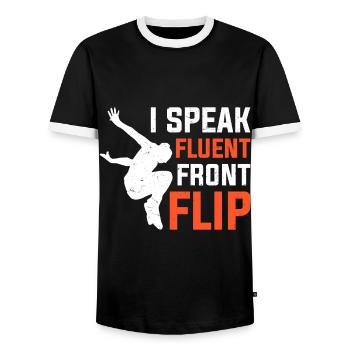 Funny parkour saying - Men's Ringer Shirt - black/white - Front - AI Model Female 172 light (172cm) & AI Model Male 178 light (178cm)