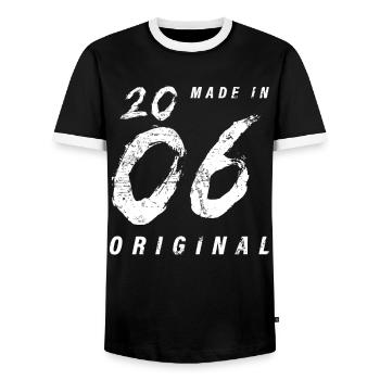 Made In 2006 Original Geburtstag Grunge Distressed - Männer Kontrast-T-Shirt - Schwarz/Weiß - Vorne - AI Model Female 172 light (172cm) & AI Model Male 178 light (178cm)