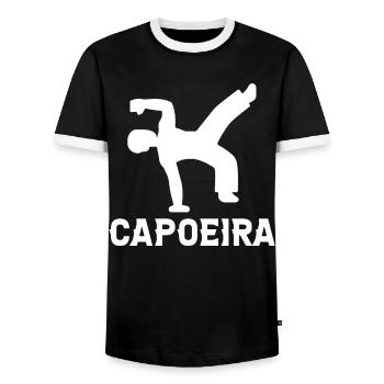 Capoeira - Men's Ringer Shirt - black/white - Front - AI Model Female 172 light (172cm) & AI Model Male 178 light (178cm)