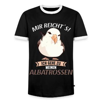 Albatross Albatrosse Albatros - Men's Ringer Shirt - black/white - Front - AI Model Female 172 light (172cm) & AI Model Male 178 light (178cm)