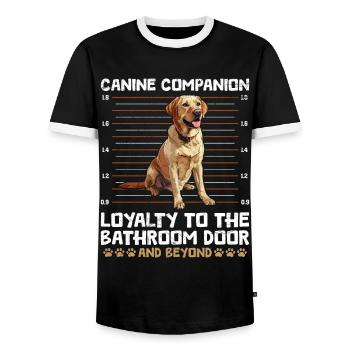 Propriétaire de Labrador Compagnon Canin Loyauté - T-shirt contrasté Homme - noir/blanc - Devant - AI Model Female 172 light (172cm) & AI Model Male 178 light (178cm)