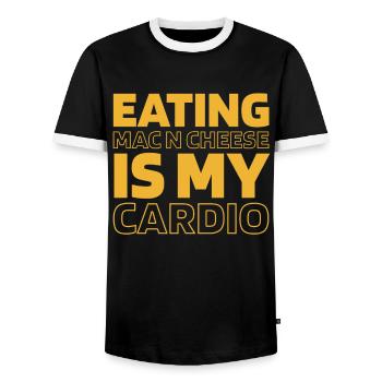 Mac N Cheese Mac And Cheese Funny Cardio Quote - Männer Kontrast-T-Shirt - Schwarz/Weiß - Vorne - AI Model Female 172 light (172cm) & AI Model Male 178 light (178cm)