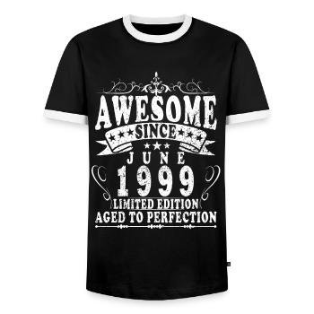 Juin 1999 Original 1999 Jubilé 1999 Juin 1999 - T-shirt contrasté Homme - noir/blanc - Devant - AI Model Female 172 light (172cm) & AI Model Male 178 light (178cm)