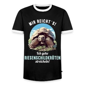 Giant tortoises Giant tortoise - Men's Ringer Shirt - black/white - Front - AI Model Female 172 light (172cm) & AI Model Male 178 light (178cm)