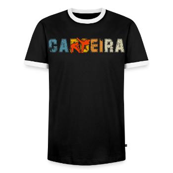Capoeira - T-shirt contrasté Homme - noir/blanc - Devant - AI Model Female 172 light (172cm) & AI Model Male 178 light (178cm)