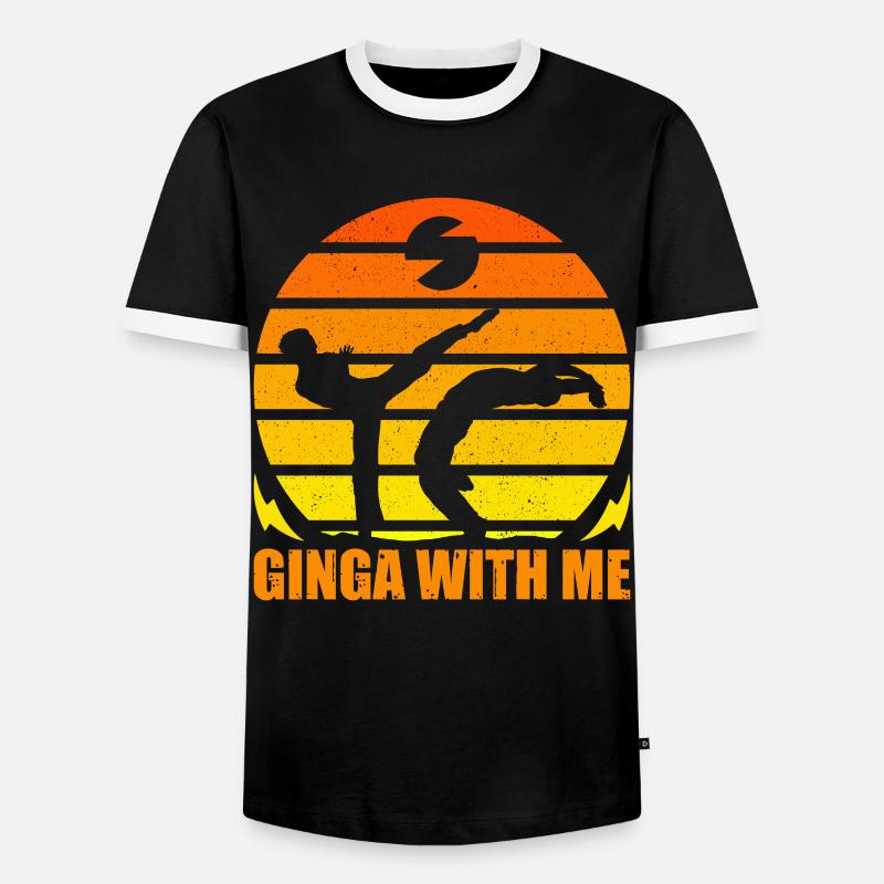 Capoeira ginga with me - Men's Ringer Shirt - black/white