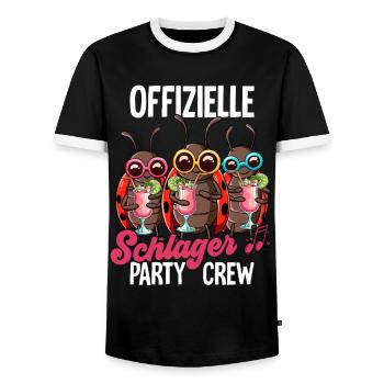 Frapper - T-shirt contrasté Homme - noir/blanc - Devant - AI Model Female 172 light (172cm) & AI Model Male 178 light (178cm)