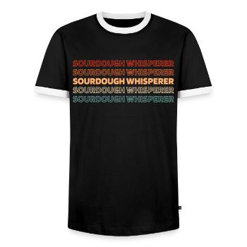 Sauerteig Brot - Männer Kontrast-T-Shirt - Schwarz/Weiß - Vorne - AI Model Female 172 light (172cm) & AI Model Male 178 light (178cm)