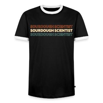Sauerteig Brot - Männer Kontrast-T-Shirt - Schwarz/Weiß - Vorne - AI Model Female 172 light (172cm) & AI Model Male 178 light (178cm)