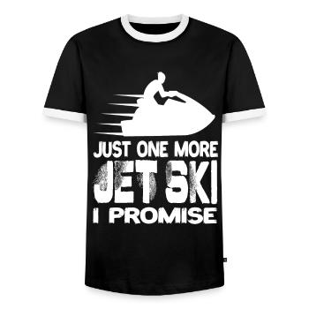 Just One More Jet Ski I Promise Jet Ski Jet Skis - Men's Ringer Shirt - black/white - Front - AI Model Female 172 light (172cm) & AI Model Male 178 light (178cm)