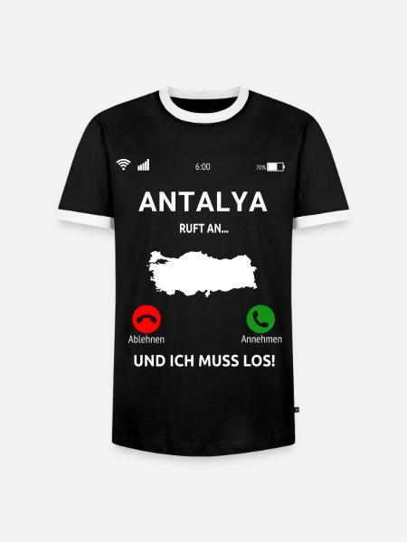 Antalya Urlaub Türkei Idee - Männer Kontrast-T-Shirt - Schwarz/Weiß