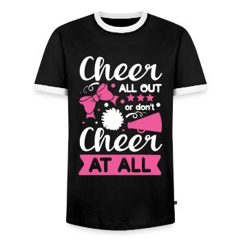 Cheer All Out or Don’t Cheer At All - Männer Kontrast-T-Shirt - Schwarz/Weiß - Vorne - AI Model Female 172 light (172cm) & AI Model Male 178 light (178cm)
