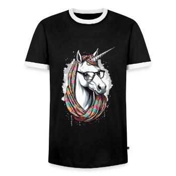 Licorne Maman Fête des mères Licornes Maman drôle - T-shirt contrasté Homme - noir/blanc - Devant - AI Model Female 172 light (172cm) & AI Model Male 178 light (178cm)