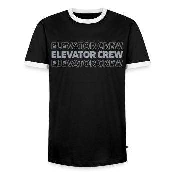 Elevator Elevator - Men's Ringer Shirt - black/white - Front - AI Model Female 172 light (172cm) & AI Model Male 178 light (178cm)