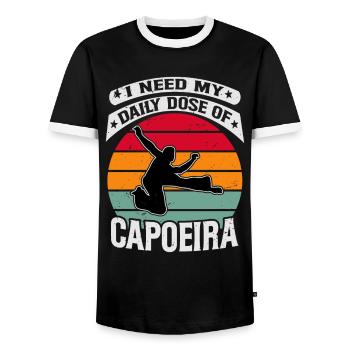 I need my daily dose of Capoeira - Men's Ringer Shirt - black/white - Front - AI Model Female 172 light (172cm) & AI Model Male 178 light (178cm)