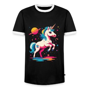 Unicorn Girl Funny Unicorns Great Design - Men's Ringer Shirt - black/white - Front - AI Model Female 172 light (172cm) & AI Model Male 178 light (178cm)