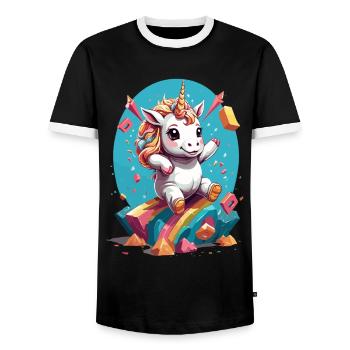 Einhorn Liebhaber Design Lustige Einhörner - Männer Kontrast-T-Shirt - Schwarz/Weiß - Vorne - AI Model Female 172 light (172cm) & AI Model Male 178 light (178cm)
