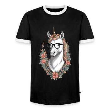 Licorne Maman Maman Drôle Maman Cadeau de Fête des Mères - T-shirt contrasté Homme - noir/blanc - Devant - AI Model Female 172 light (172cm) & AI Model Male 178 light (178cm)