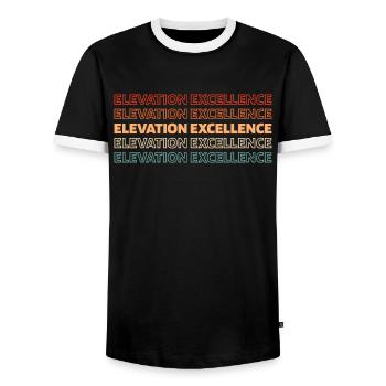 Fahrstuhl Aufzug - Männer Kontrast-T-Shirt - Schwarz/Weiß - Vorne - AI Model Female 172 light (172cm) & AI Model Male 178 light (178cm)
