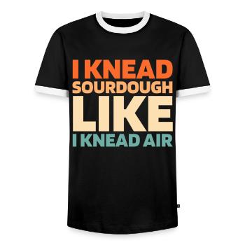 Pain au levain - T-shirt contrasté Homme - noir/blanc - Devant - AI Model Female 172 light (172cm) & AI Model Male 178 light (178cm)