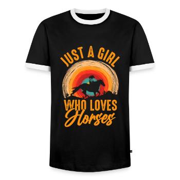 Pferdeliebhaber Reiten Reiten - Männer Kontrast-T-Shirt - Schwarz/Weiß - Vorne - AI Model Female 172 light (172cm) & AI Model Male 178 light (178cm)
