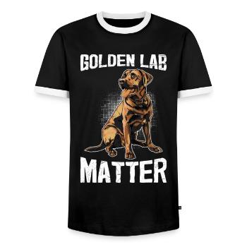 Golden Labrador GOLDEN LAB MATTER Labrador - T-shirt contrasté Homme - noir/blanc - Devant - AI Model Female 172 light (172cm) & AI Model Male 178 light (178cm)