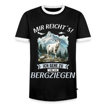 Alpine Goat Mountain Goats Mountain Goat - Men's Ringer Shirt - black/white - Front - AI Model Female 172 light (172cm) & AI Model Male 178 light (178cm)