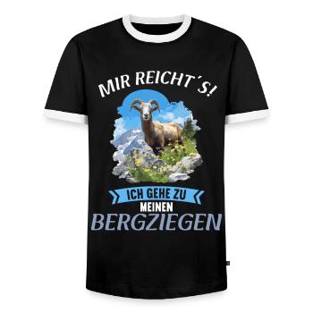 Alpine Goat Bergziegen Bergziege - Männer Kontrast-T-Shirt - Schwarz/Weiß - Vorne - AI Model Female 172 light (172cm) & AI Model Male 178 light (178cm)