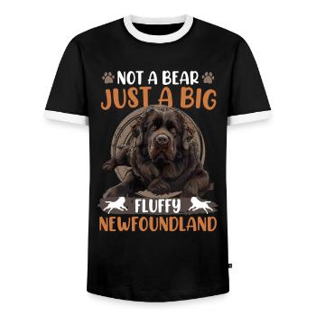 Neufundländer Hund KEIN BÄR NUR EIN GROßER - Männer Kontrast-T-Shirt - Schwarz/Weiß - Vorne - AI Model Female 172 light (172cm) & AI Model Male 178 light (178cm)