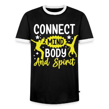 Verbinden Sie Geist, Körper und Seele - Männer Kontrast-T-Shirt - Schwarz/Weiß - Vorne - AI Model Female 172 light (172cm) & AI Model Male 178 light (178cm)