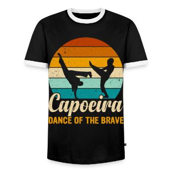 Capoeira danse des braves - T-shirt contrasté Homme - noir/blanc - Devant - AI Model Female 172 light (172cm) & AI Model Male 178 light (178cm)