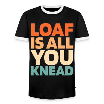 Pain au levain - T-shirt contrasté Homme - noir/blanc - Devant - AI Model Female 172 light (172cm) & AI Model Male 178 light (178cm)