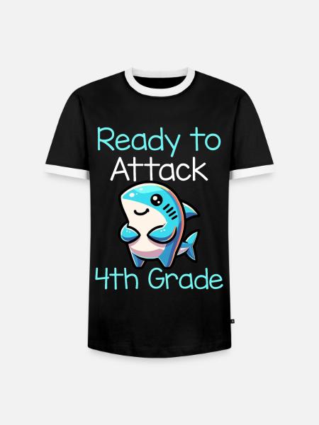 Ready To Attack 4th Grade - Männer Kontrast-T-Shirt - Schwarz/Weiß