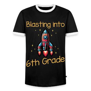 Dynamitage en 6e année - T-shirt contrasté Homme - noir/blanc - Devant - AI Model Female 172 light (172cm) & AI Model Male 178 light (178cm)